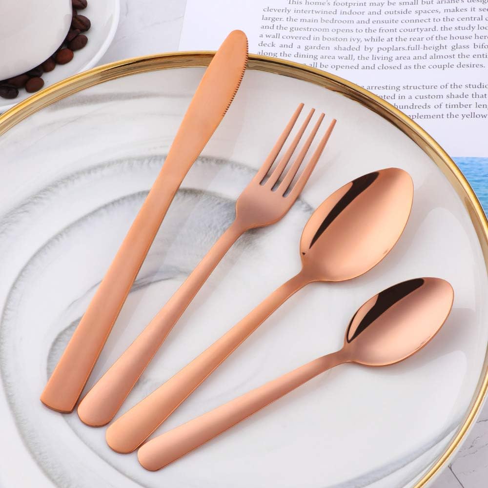 BuyGo Rainbow Silverware Set Flatware Set Stainless Steel Colorful Dinnerware Set 16-Piece Multicolor Cutlery Set, Service for 4