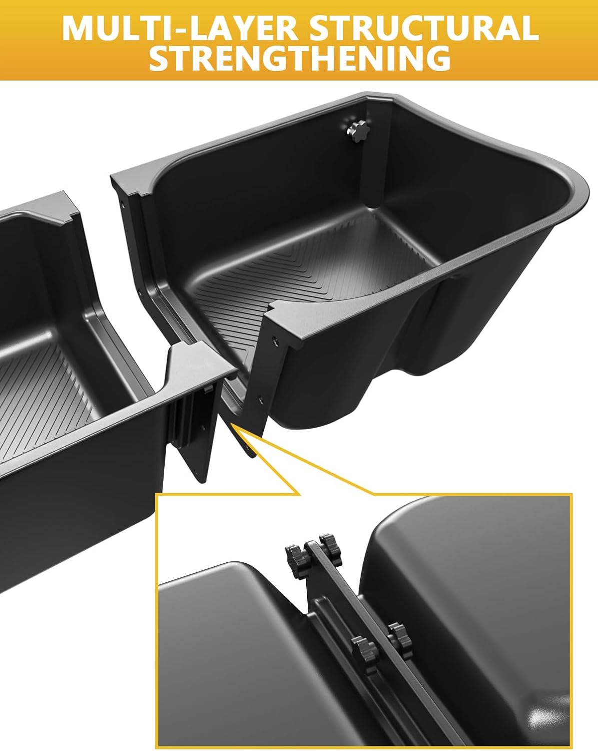 Tuyoung Under Seat Storage Boxes for 2015-2026 Ford F-150 F150 | SuperCrew Cab 2017-2026 F-250/F-350/F-450/F-550 Super Duty Heavy Duty Rear Truck Under Back Seat Box Organizer Cargo Box