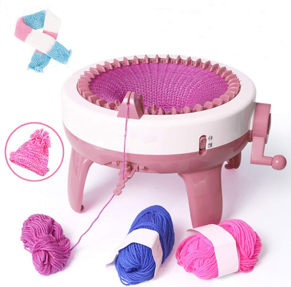 Umootek SENTRO 40 Needles Knitting Machine with Electric Adapter, Knitting Board Rotating Double Loom, Smart Weaving Loom Round Knitting Machines