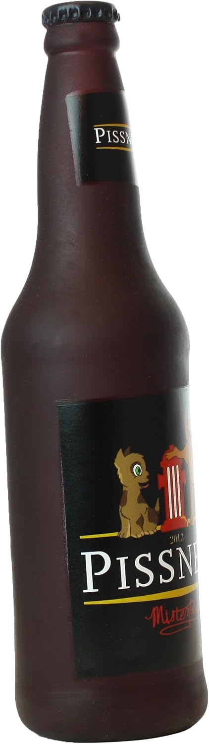 SILLY SQUEAKERS Tuffy Beer Bottle Dog Toy: Squeaky Dog Toy, Washable and Floats, Vinyl