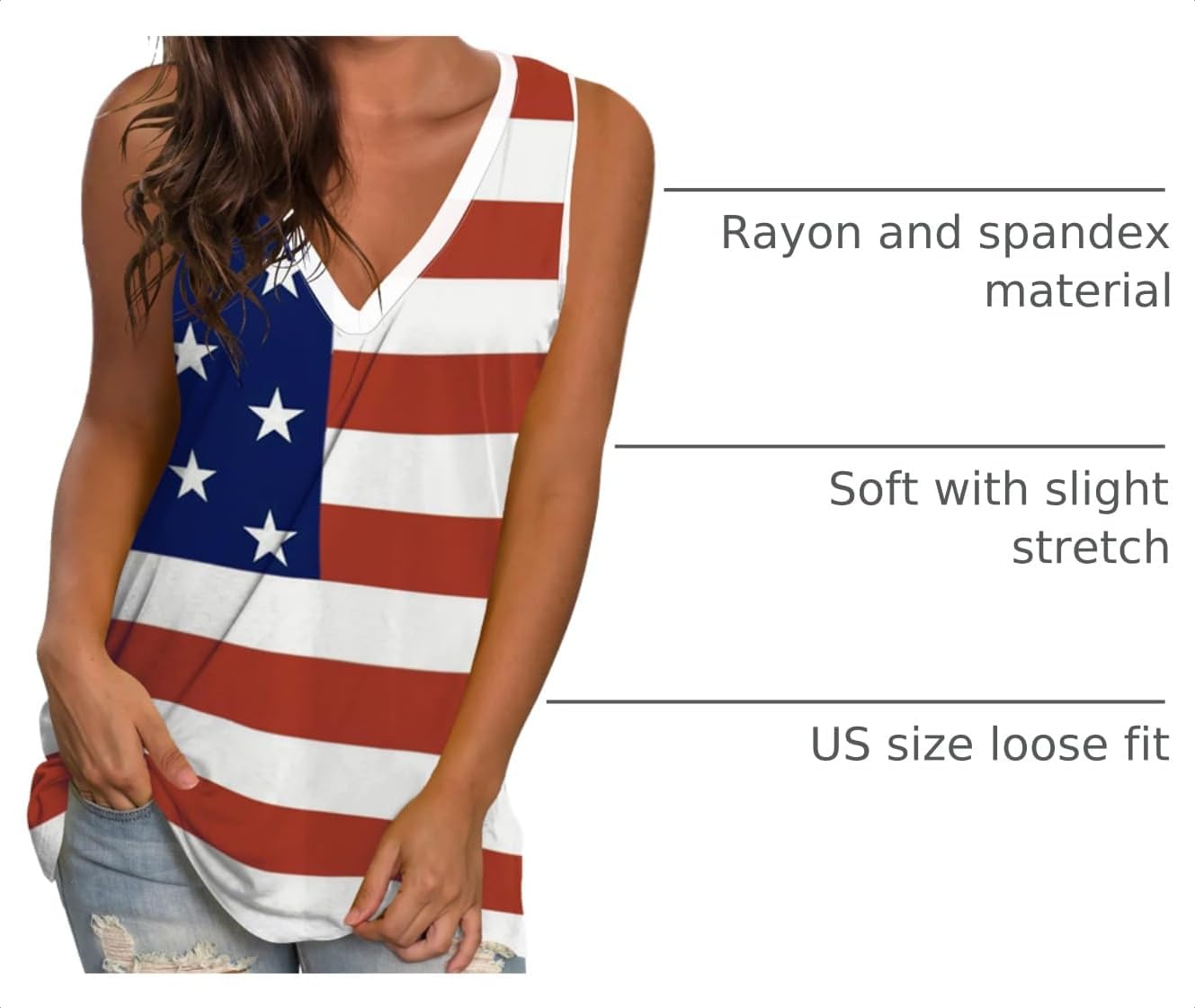 Sampeel Womens Summer Tank Tops Basic Tanks V Neck Sleeveless T Shirts Side Split