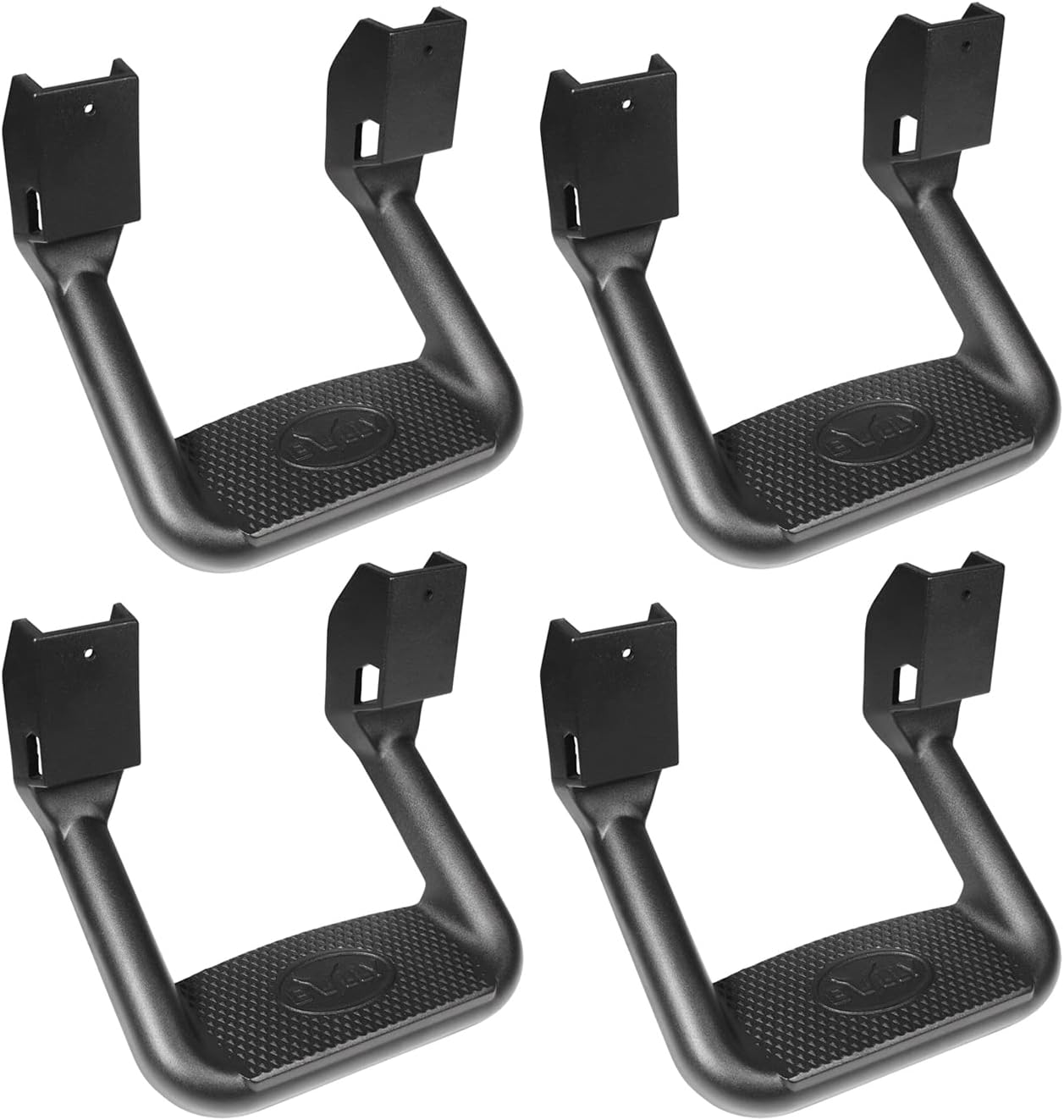 Bully BBS-1103-2 Black Powder Coated Aluminum Universal Fit Truck Side Step Set of 4 for Trucks from Chevy (Chevrolet), Ford, Toyota, GMC, Dodge RAM