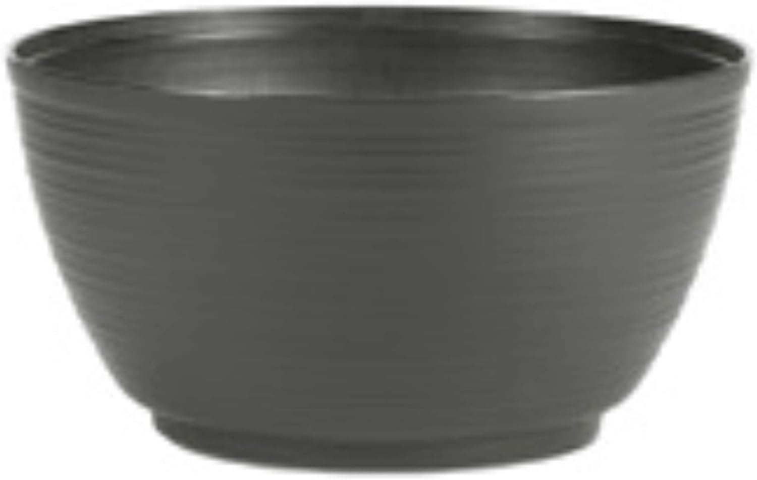 Bloem Willow 12" Plastic Plant Bowl, Deep Round Garden Pot, Peppercorn | Sealed plant bowl with knockout drainage, perfect for displaying herbs and succulents on indoor and outdoor surfaces.