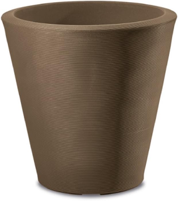 Crescent Garden Madison Planter– Weather-Resistant, Double Walled Indoor/Outdoor Plant Pot with Drain Hole – Durable All-Season Flower Container, 14" W (Cloud White)