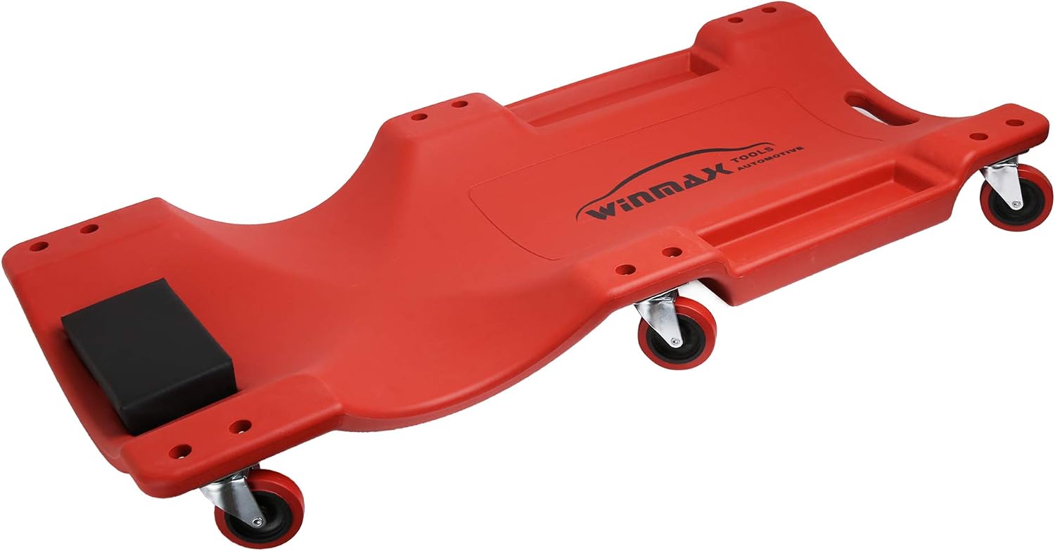 Low Profile Red 40 Inch Creeper Garage Plastic Rolling Car Repair Mechanic Cart