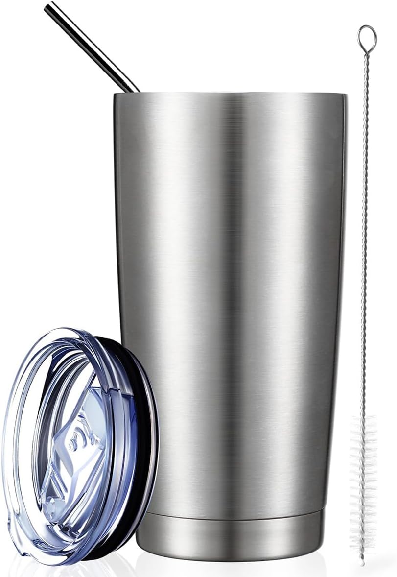 COMOOO 20oz Double Wall Vacuum Insulated Travel Mug