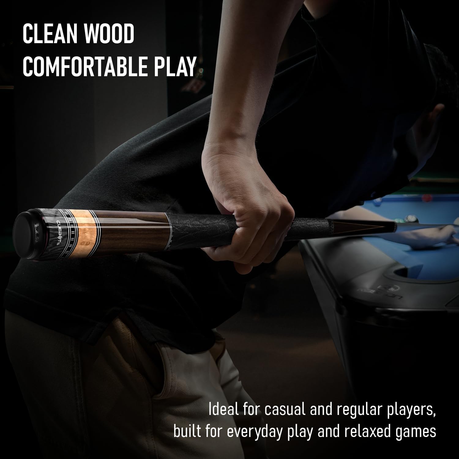CUEBOTS Glass Fiber Cue, Glass Fiber House Cue Stick, Club Cue, Cue for Beginners, Durable Uni-QR, 3/8-10, 5/16-18 Joint, Long Lasting Glassfiber Shaft, 7-Layer Microfiber Tip