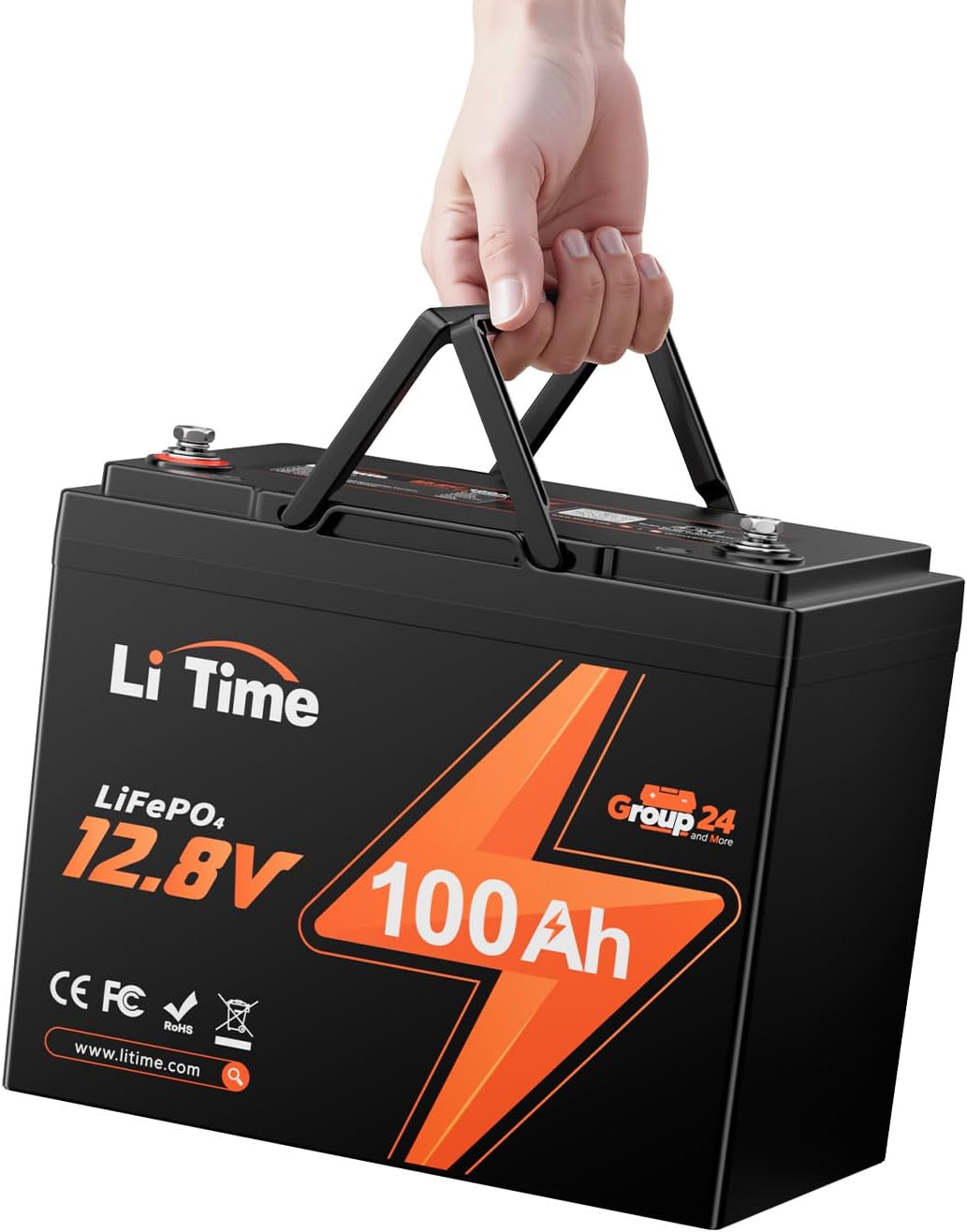 Litime 12V 50Ah LiFePO4 Trolling Motor Battery for Marine RV Solar Camper