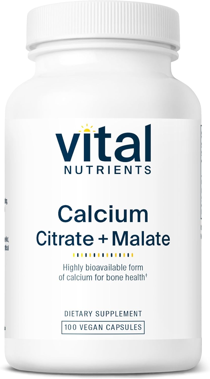 Vital Nutrients - Calcium (Citrate/Malate) - Most Bioavailable Form of Calcium - 100 Vegetarian Capsules per Bottle - 150 mg