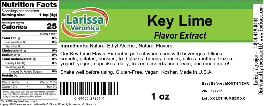 Key Lime Flavor Extract (1 oz, ZIN: 527281)
