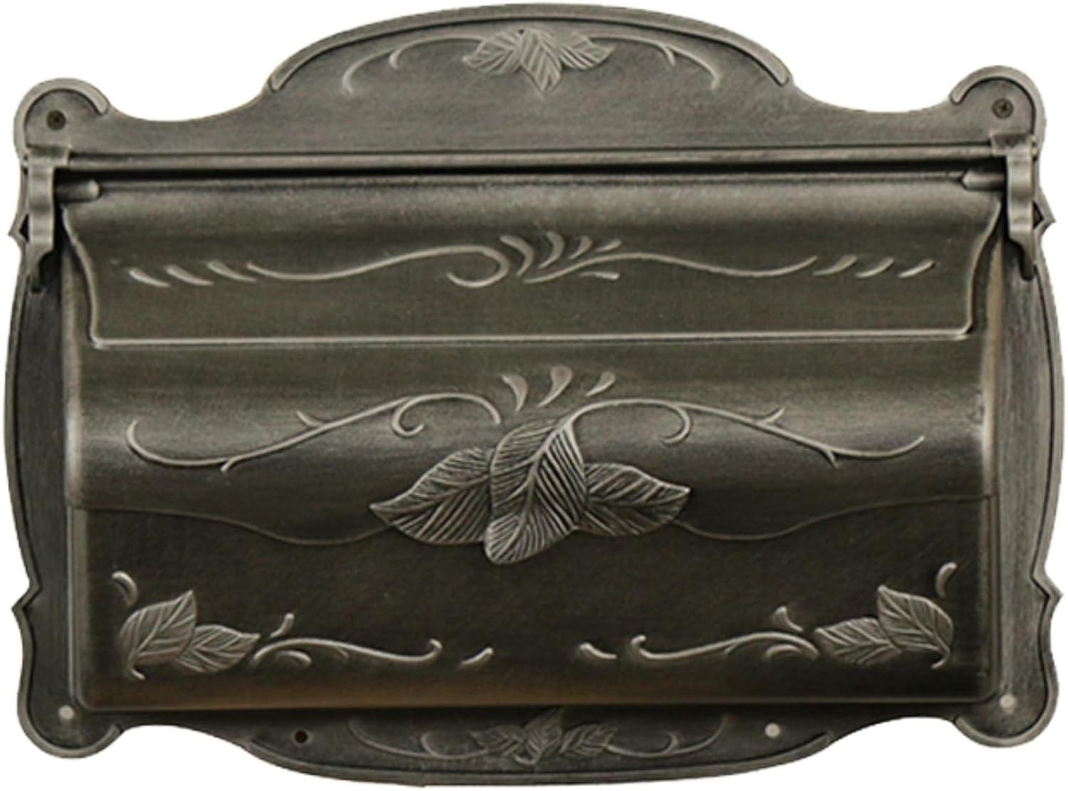 Special Lite Floral Horizontal Wall Mount Mailbox - Black Aluminum Mailbox for Wall Mount - SHF-1001-BLK
