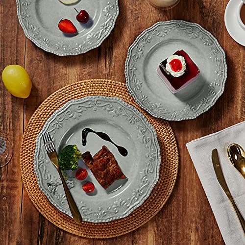 TP 18-Piece Dinnerware Set, Melamine Dishes Set with Bowls and Plates, Service for 6, Non-breakable Lightweight Dining Tableware, Teal
