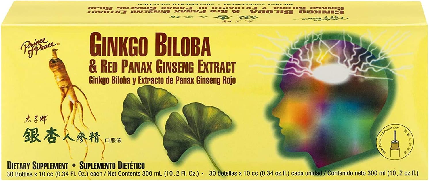 Prince Of Peace, Ginko Ginseng Extract, 0.34 Fl Oz, 30 Pack