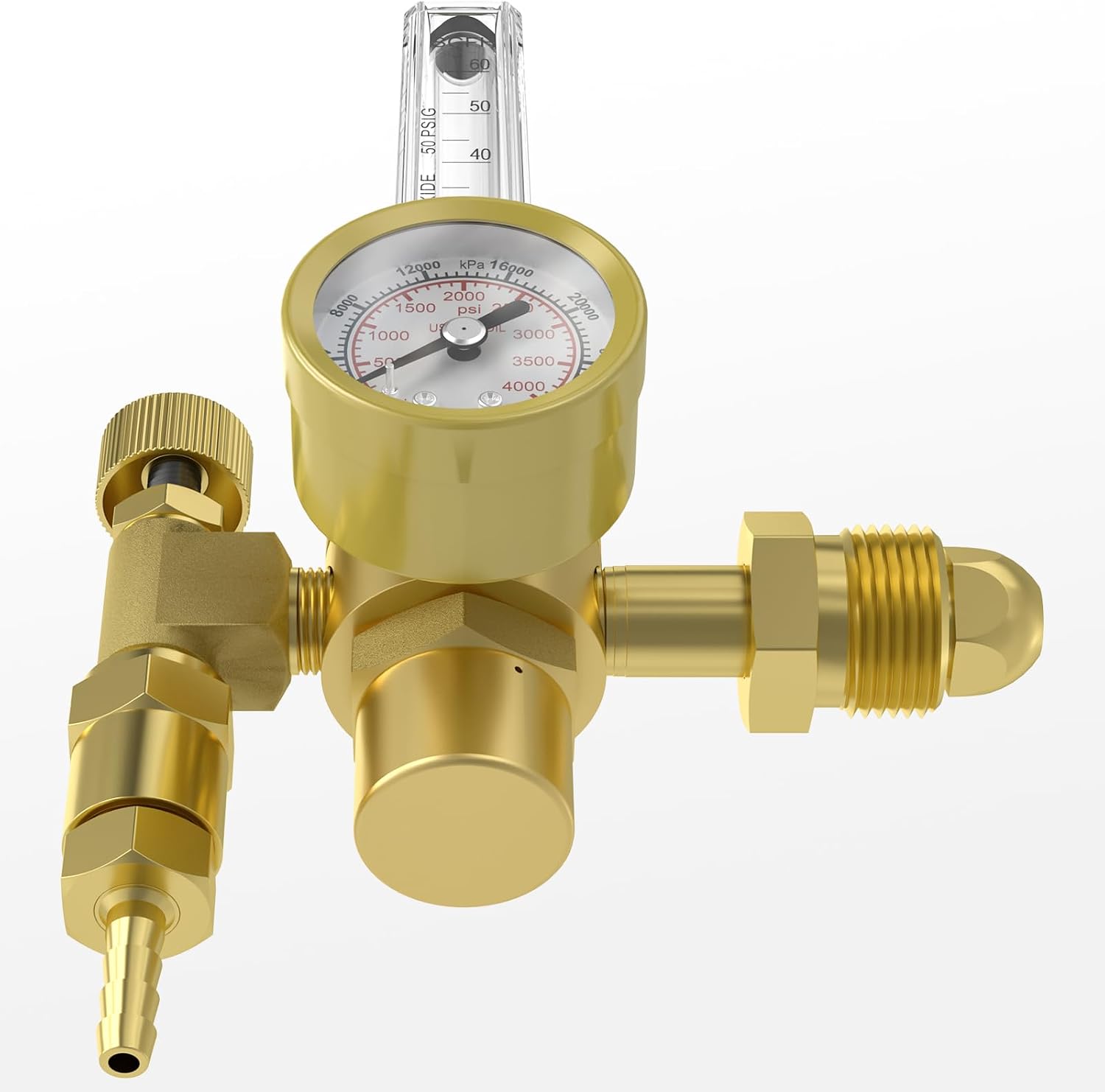YESWELDER Welding Gas Flowmeter, Leak-Proof Argon CO2 Pressure Gauge with