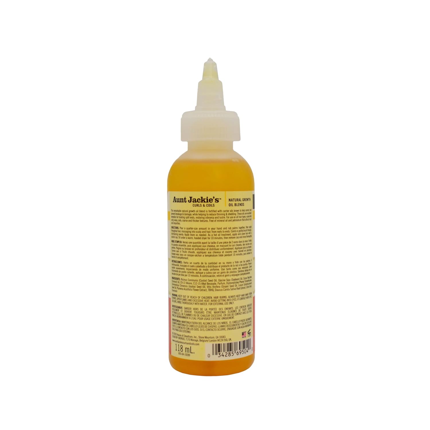 Aunt Jackie's Natural Growth Oil Blends Nourish My Hair - Flaxseed and Monoi, Improve Hair's Overall Health, Rich in Omega-3 and Anti-Oxidants, 4 oz