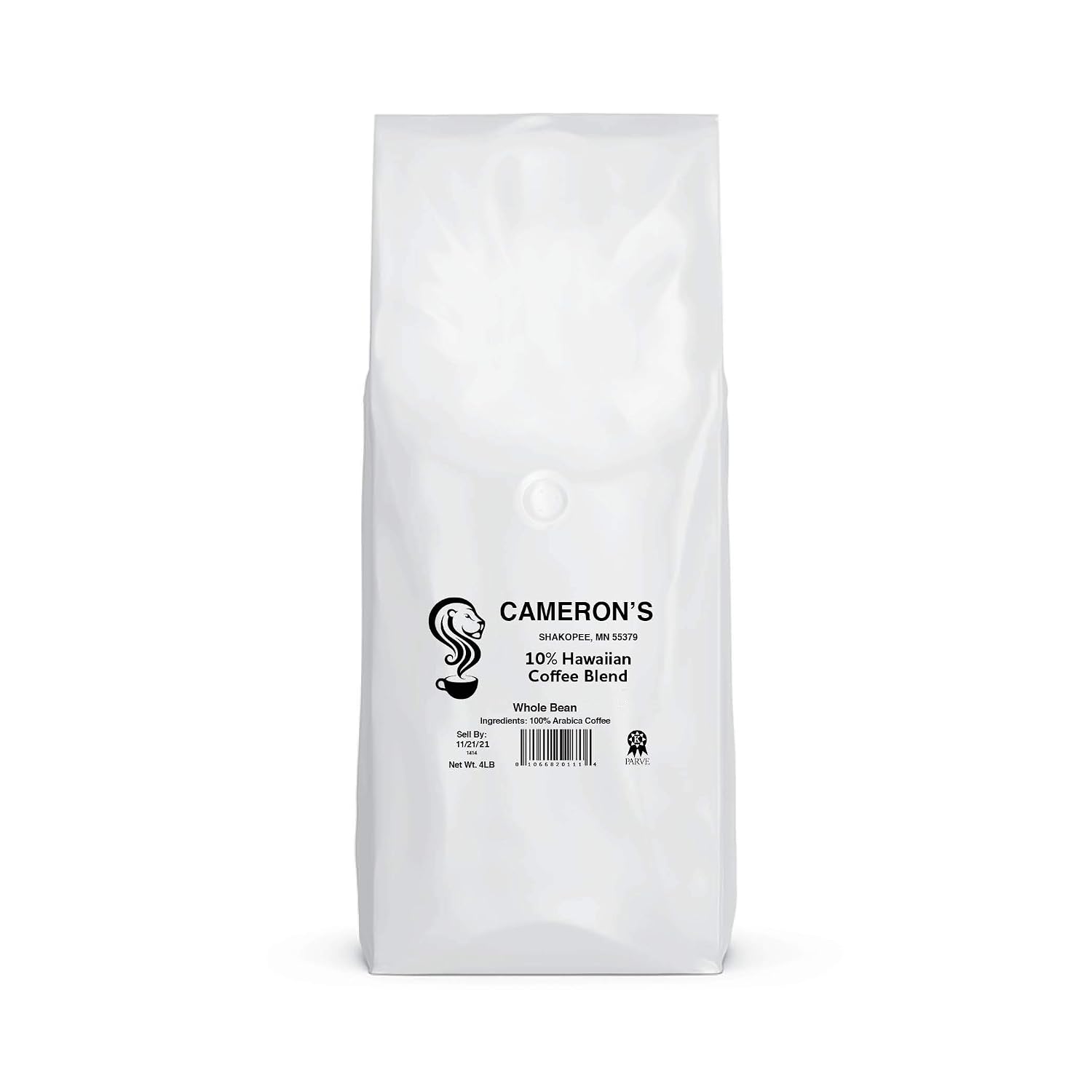 Cameron's Coffee Roasted Whole Bean Coffee, Flavored, Vanilla Hazelnut, 4 Pound