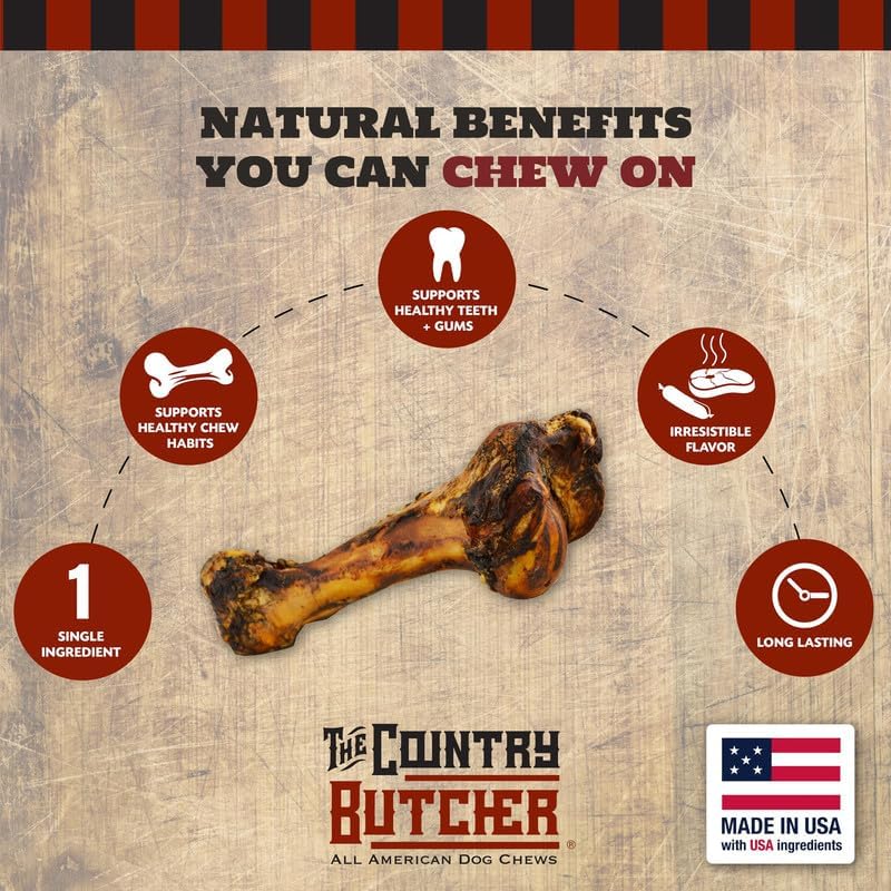 THE COUNTRY BUTCHER Giant Dog Bone, Long Lasting, Aggressive Chewers, USA