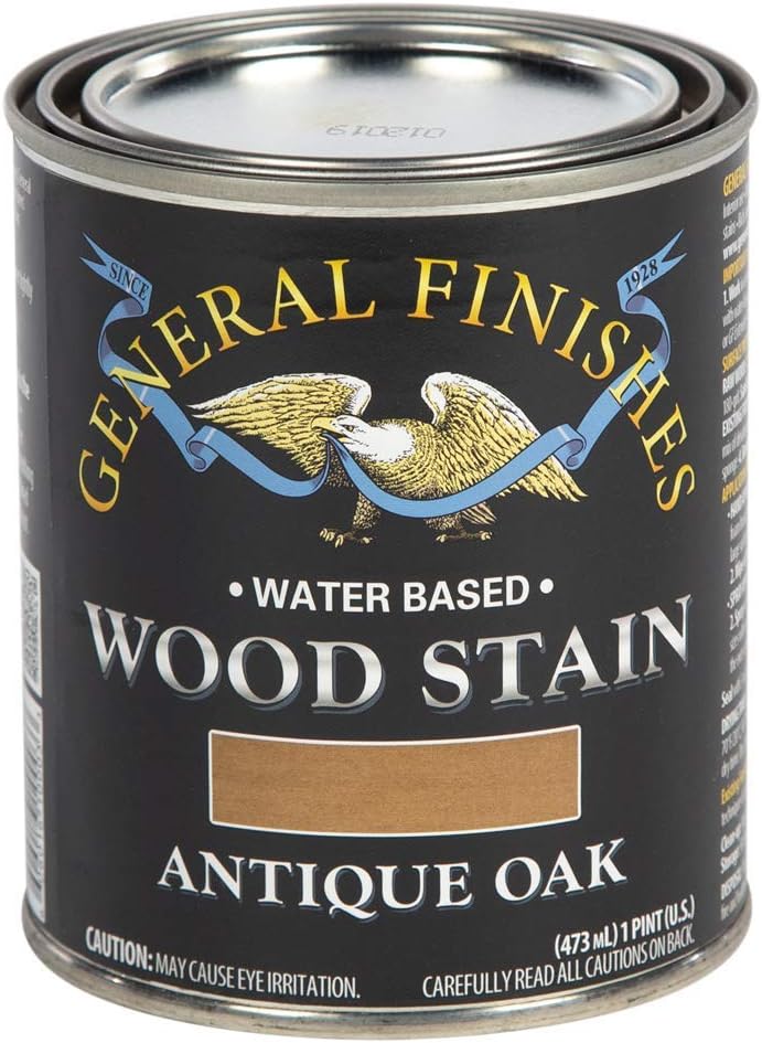 General Finishes Water Based Wood Stain, 1 Quart, Antique Oak