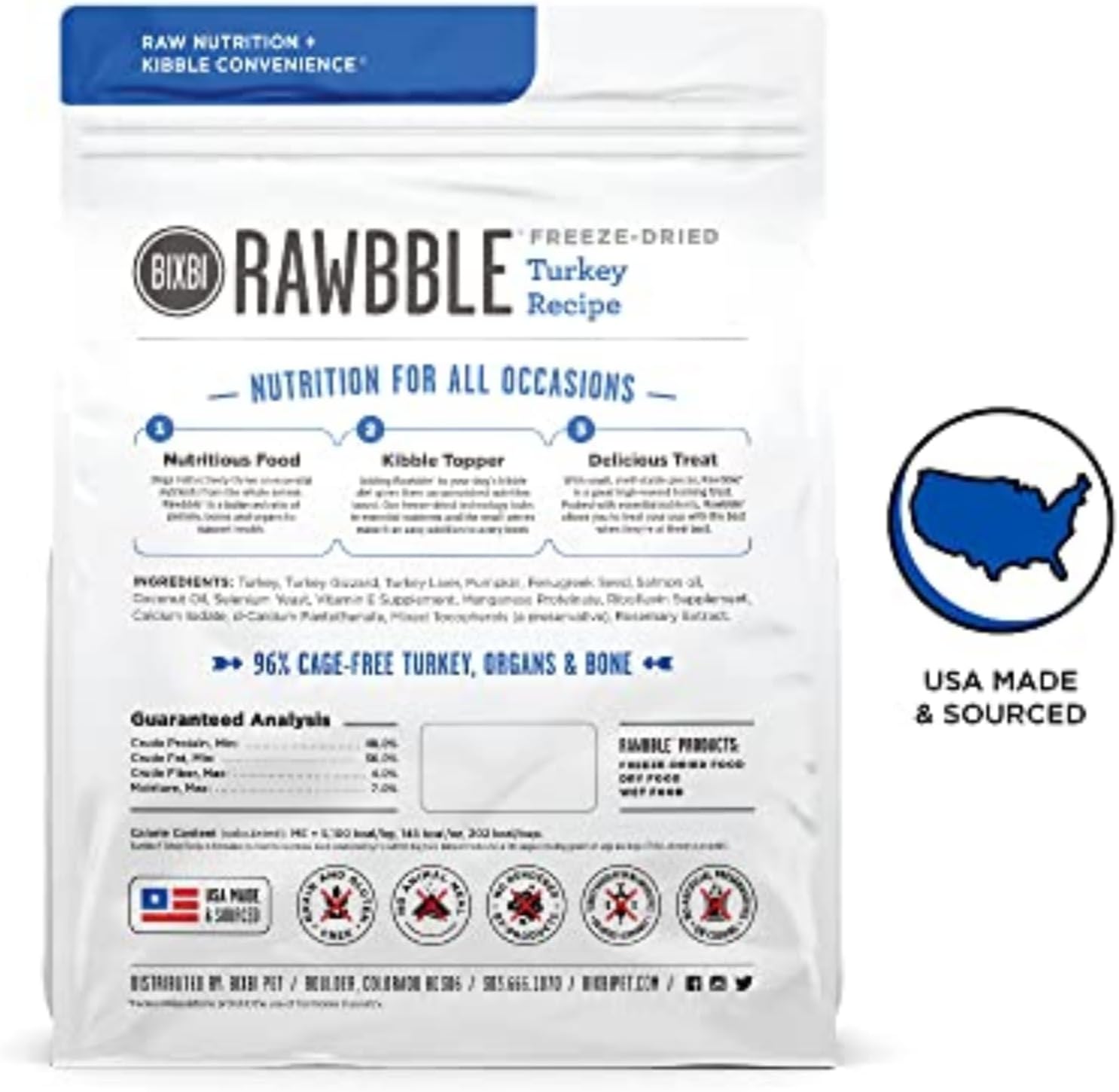 BIXBI Liberty Freeze-Dried Dog Food Topper & Treats, Beef – 98% Meat & Organs, No Refrigeration – USA Made, 26 oz