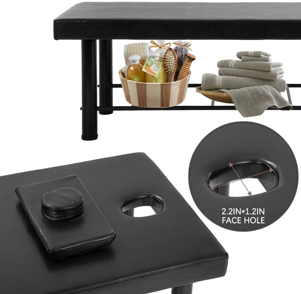 BestMassage Massage Table Stationary Massage Bed 75" Long*30" Wide Spa Bed Heavy Duty Stationary Physical Therapy Bed with 4 inch-Thick Memory Foam