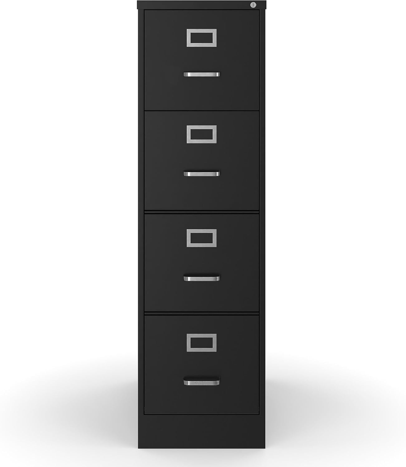 Staples 4-Drawer Vertical File Cabinet, Letter Size Documents, Lockable, 26.5" D x 15" W x 51.97" H, Putty/Beige