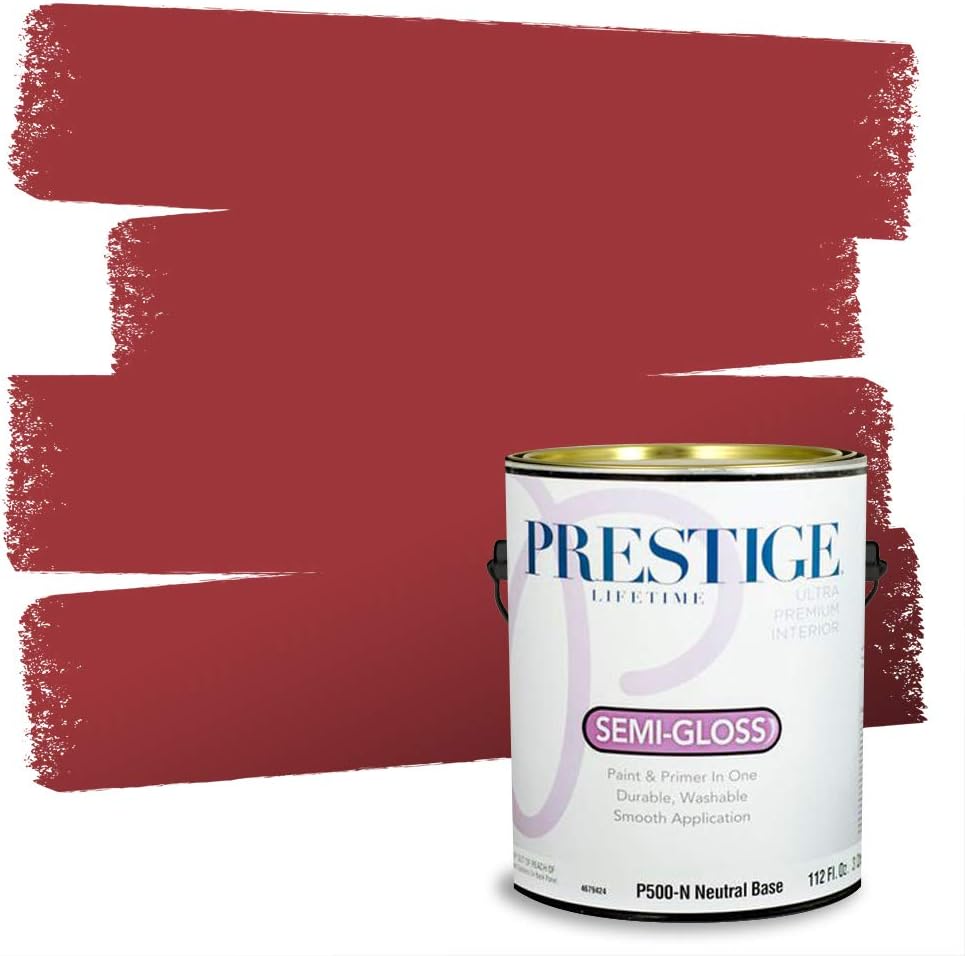 PRESTIGE Paints Exterior Paint and Primer In One, 1-Gallon, Satin, Comparable Match of Sherwin Williams* Grenadine*