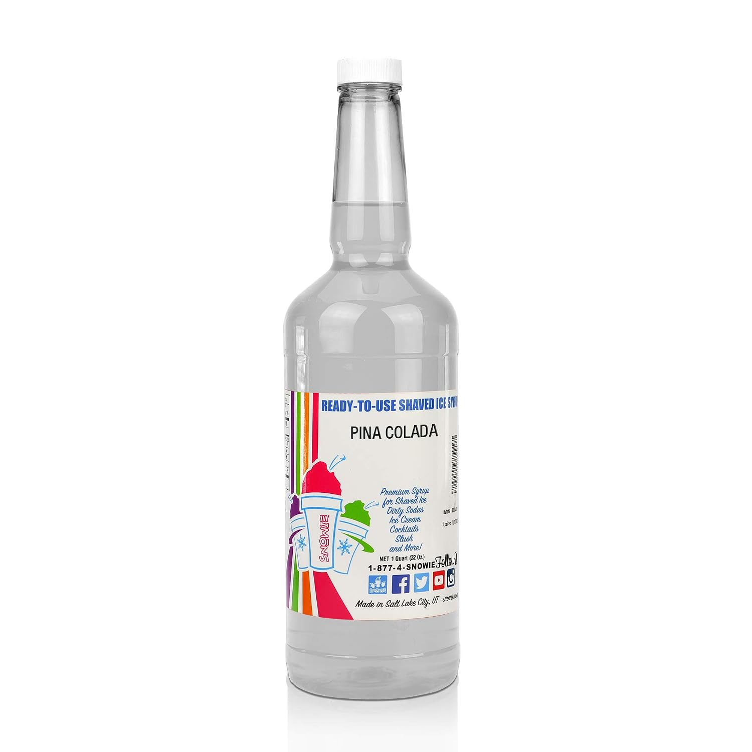 SNOWIE Ready to Use Shaved Ice Snow Cone Syrup - Gallon (Cotton Candy Pink)