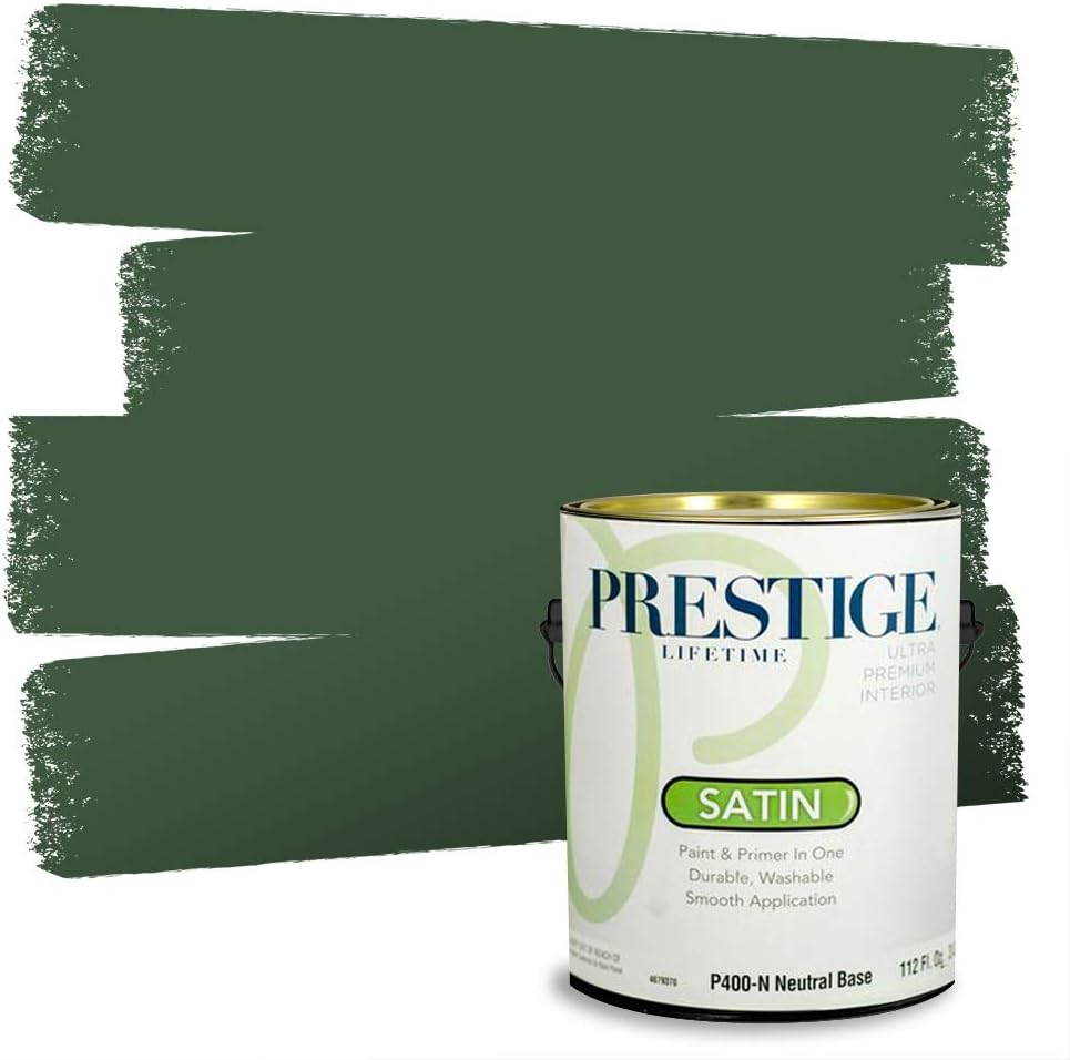 PRESTIGE Paints Exterior Paint and Primer In One, 1-Gallon, Semi-Gloss, Comparable Match of Sherwin Williams* Shamrock*