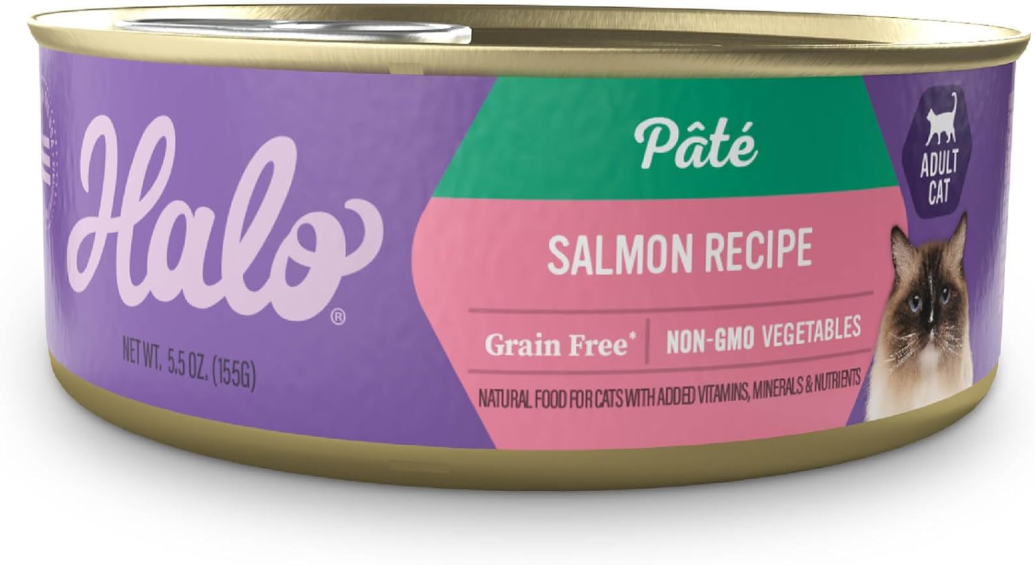 Halo Wet Cat Food Real Chicken Recipe, Grain-Free Wet Pate, Canned Cat Food for Extra Hydration, 5.5 Oz Can (Pack of 12)