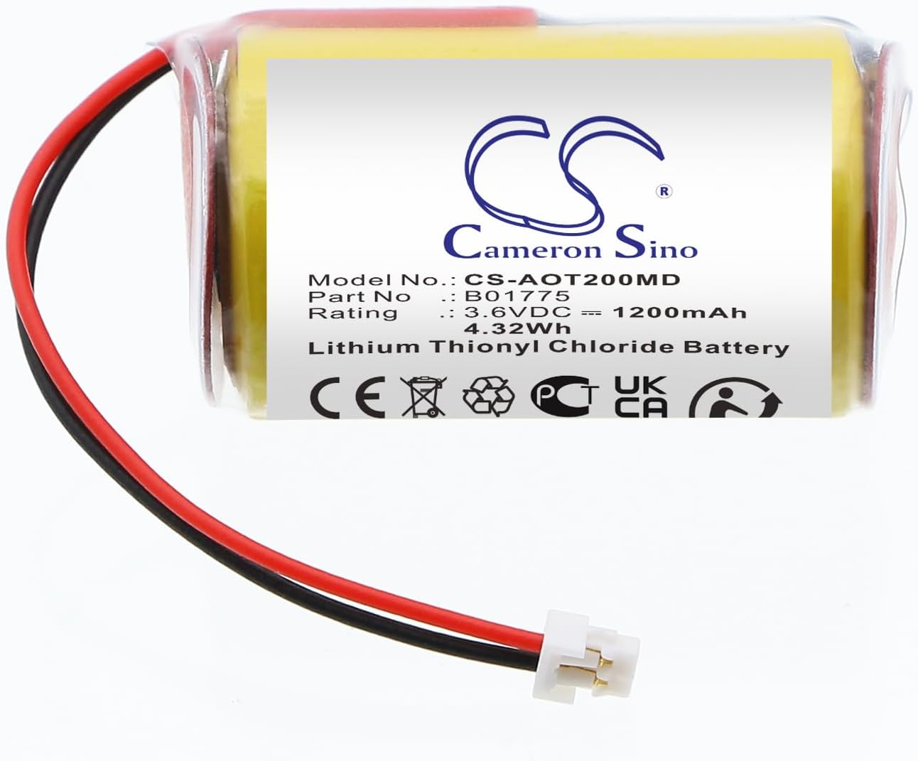 Cameron Sino Battery for AeroScout 24, 242, 243, T2EB, T2S Sensor Tag, T5, T5B, T5C, T5mv, TAC-232, TAC-232, TAC-233, TAC-233, TAC241, TAG-2300-C