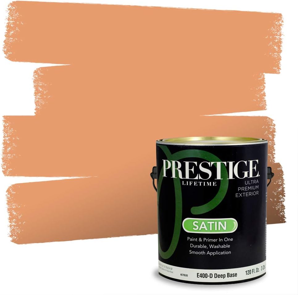 PRESTIGE Paints Exterior Paint and Primer In One, 1-Gallon, Semi-Gloss, Comparable Match of Sherwin Williams* Captivating Cream*