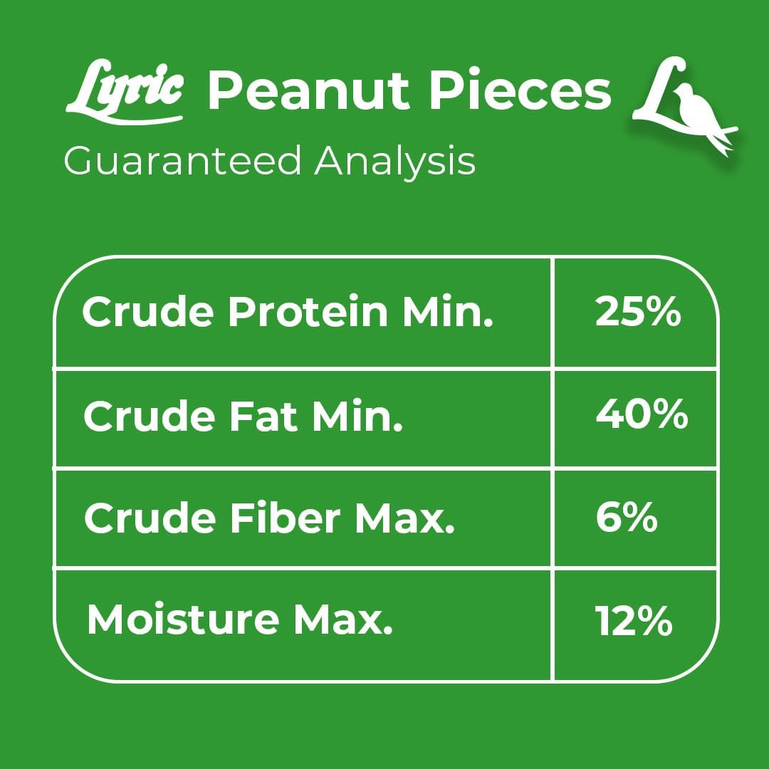 Lyric Peanut Pieces Wild Bird Seed 15 lb Bag - Shelled Peanuts Wild Bird Food for Outside Feeders - Attracts Titmice, Woodpeckers, Chickadees & More | Lyric Peanut Pieces Wild Bird Seed - Shelled Peanuts, 15 lb. Bag