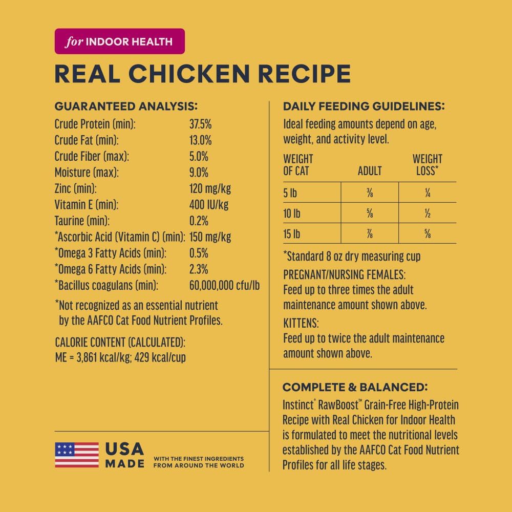 Instinct RawBoost, Dry Cat Food + Freeze Dried, Real Chicken, 10 lb Bag | High-protein kibble with FreshDried raw bites, grain-free, cage-free chicken recipe, minimally processed, complete nutrition