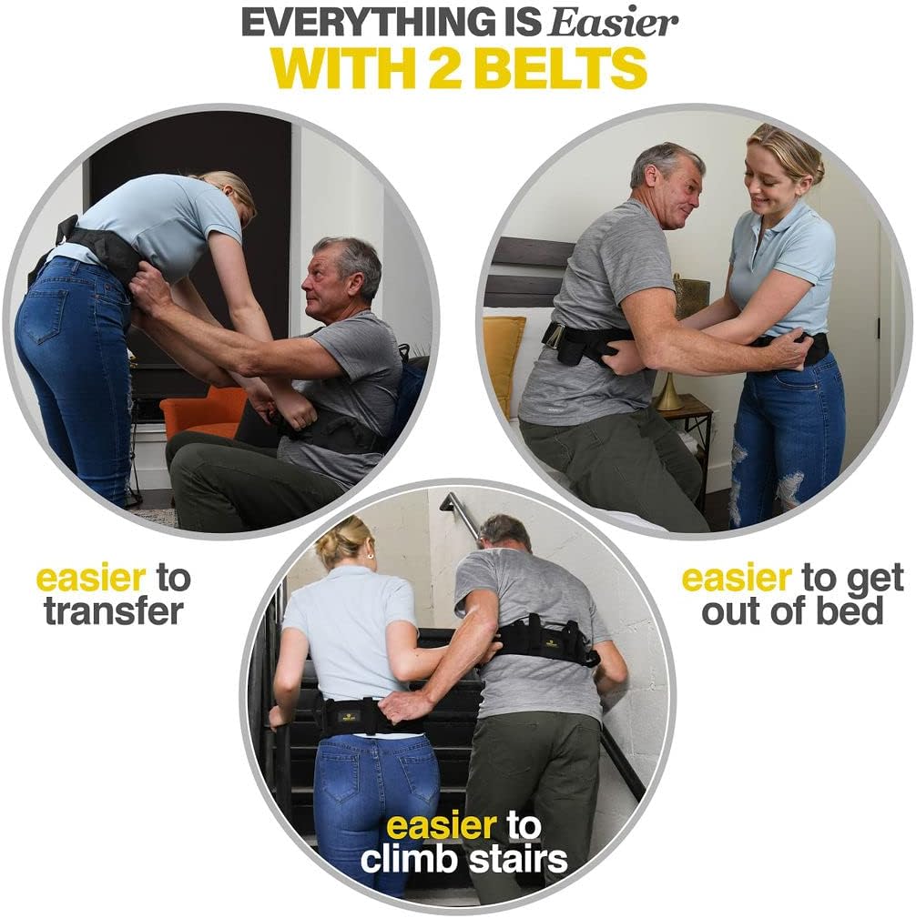 Medical king Gait Belt with 6 Handles Transfer Belt Fle to Unlock - 50" Holds up 500 LBS - or Lifting Seniors - Great Lift Belt for Elderly, Therapy