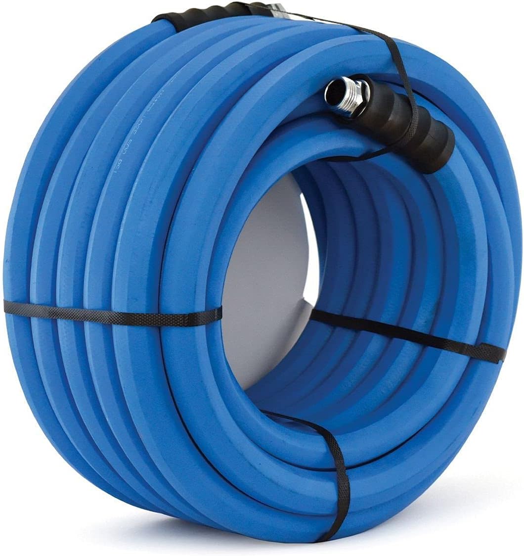 AG-LITE BSAL5825 5/8" x 25' Hot/Cold Water Rubber Garden Hose, 100% Rubber, Ultra-Light, Super Strong, 500 PSI, 50F to 190F Degrees, High Strength Polyester Braided