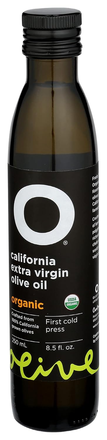 O Olive California Organic Extra Virgin Olive Oil Glass Bottle 8.5 Fl Oz