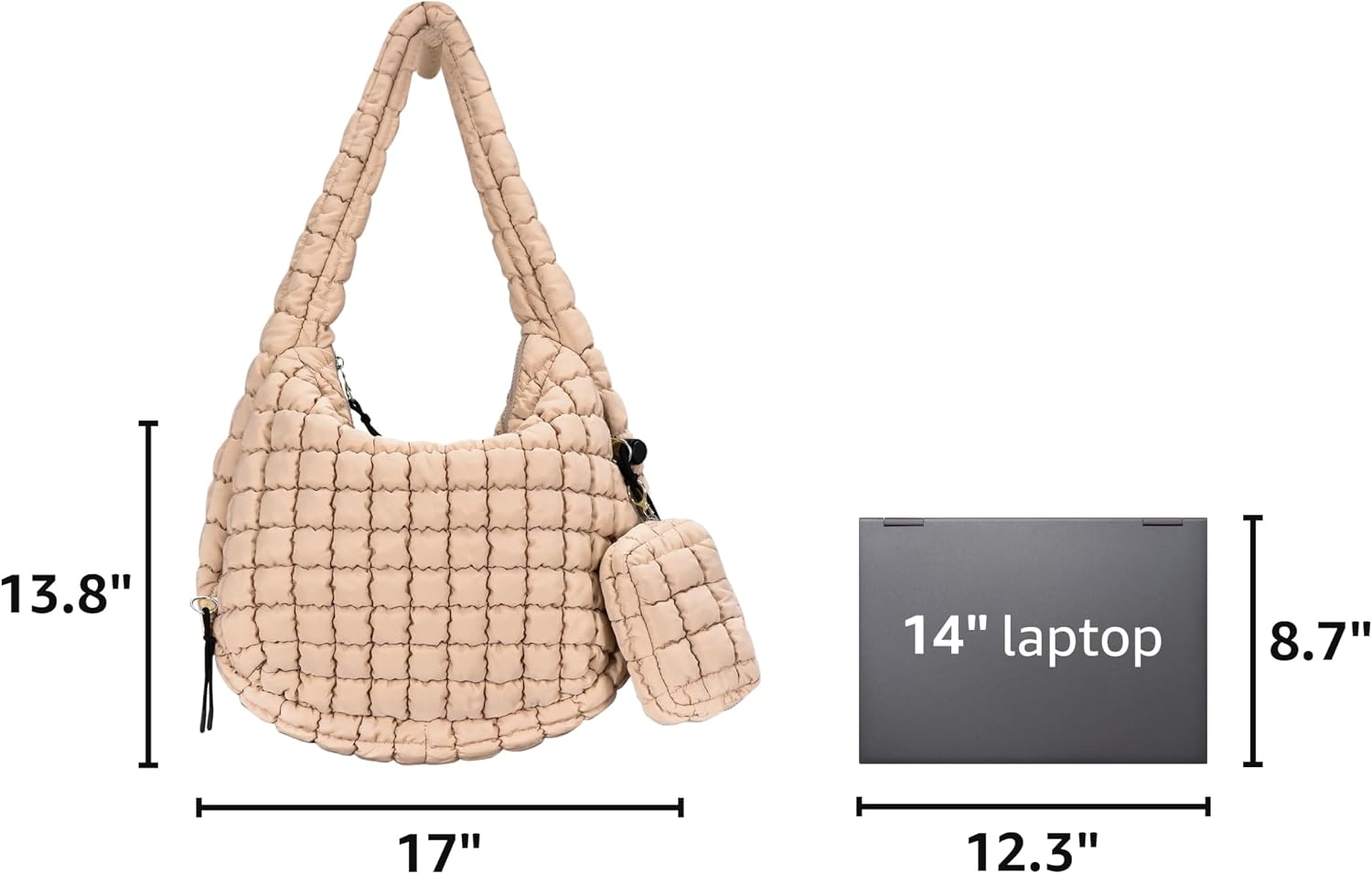 Puffer Tote Bag for Women Large Quilted Puffy Lightweight Carryall Crossbody Tote Bag for Women