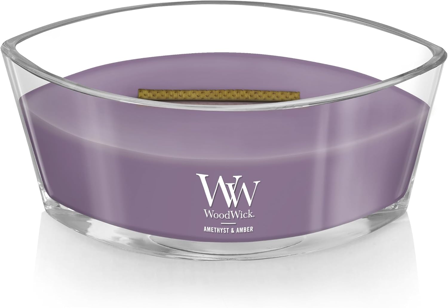 WoodWick Lavender Spa Gifts for Women and Men, 9.7 oz Medium Hourglass Candle with Crackling Wick