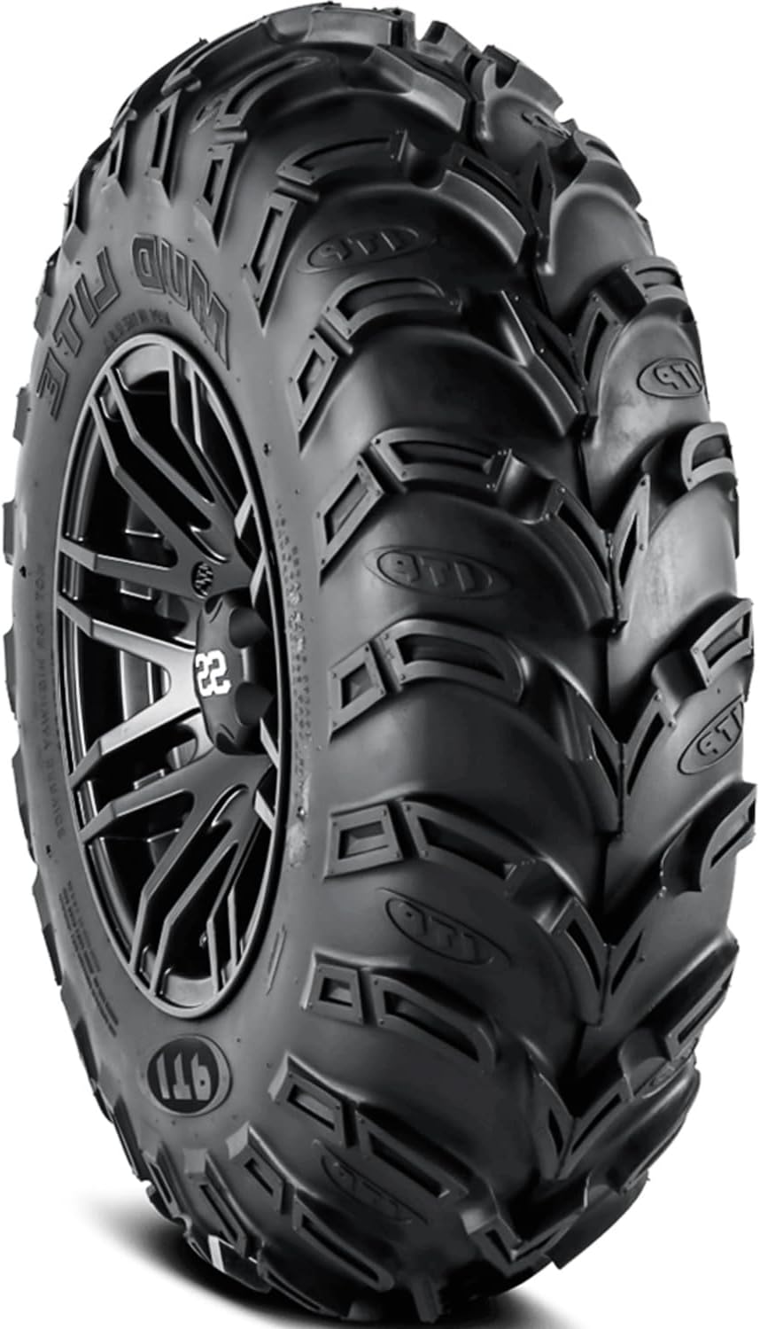 ITP Mud Lite AT Mud Terrain ATV Tire 25x10-12 | ATV & UTV Mud Terrain All Season Traction 50F Rated 6 Ply Bias Construction Black Sidewall Tire