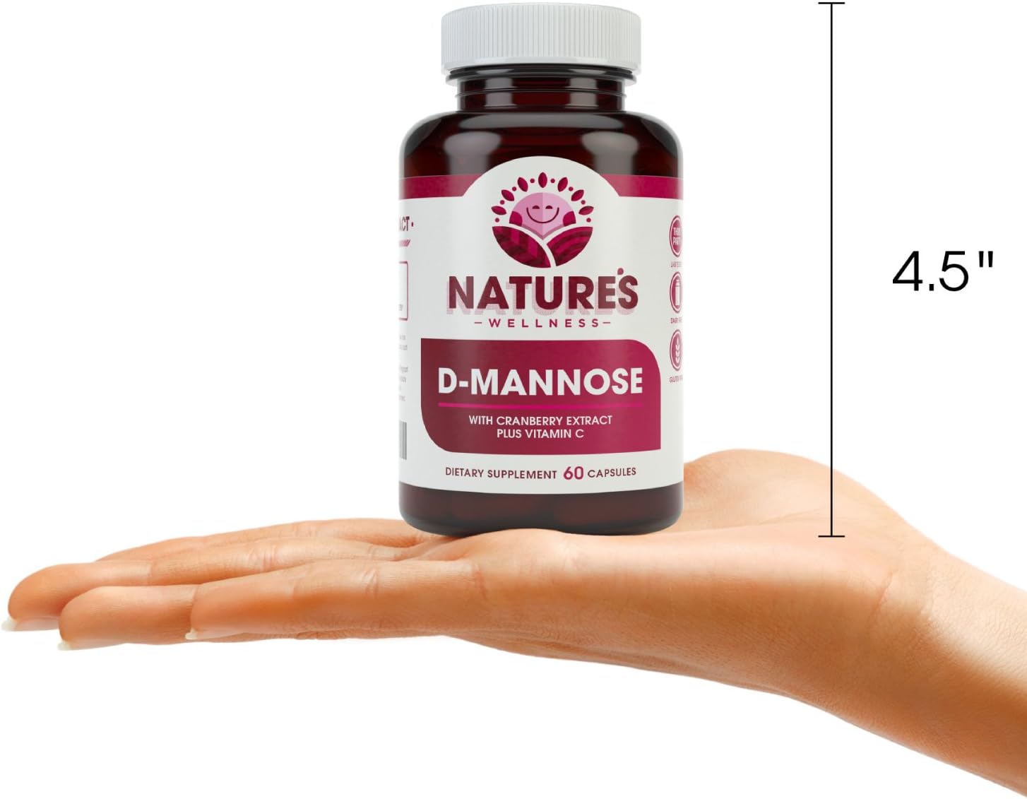 D MANNOSE with Cranberry Extract & Vitamin C - Urinary Tract UT Cleanse & Bladder Health - Protects Against Urinary Tract Infections UTI - Natural
