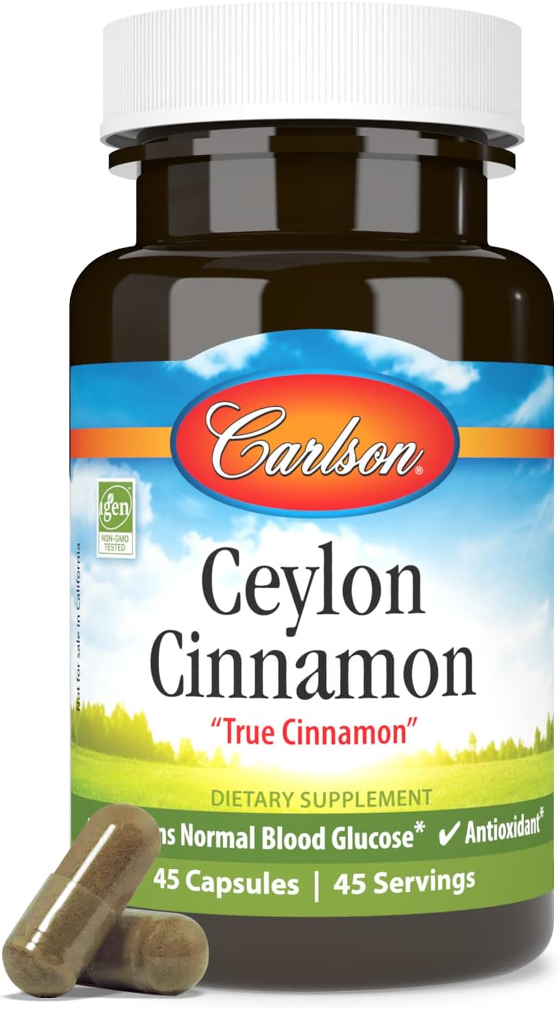 Carlson Ceylon Cinnamon, Cinnamon Supplements, 500 mg, 180 Capsules