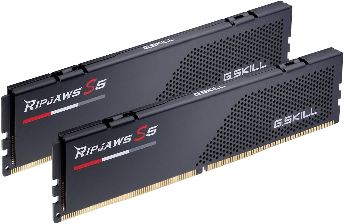 G.SKILL Ripjaws S5 Series DDR5 RAM (Intel XMP 3.0) 128GB (2x64GB) 6000MT/s CL34-44-44-96 1.35V Desktop Computer Memory U-DIMM - Matte Black