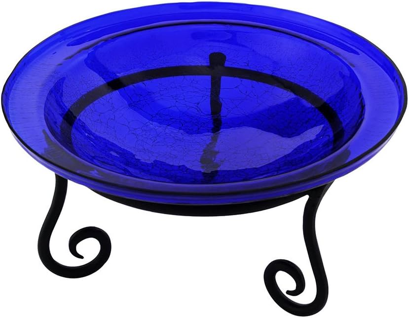 Achla Designs Crackle Glass Bowl, 12-in, Mandarin