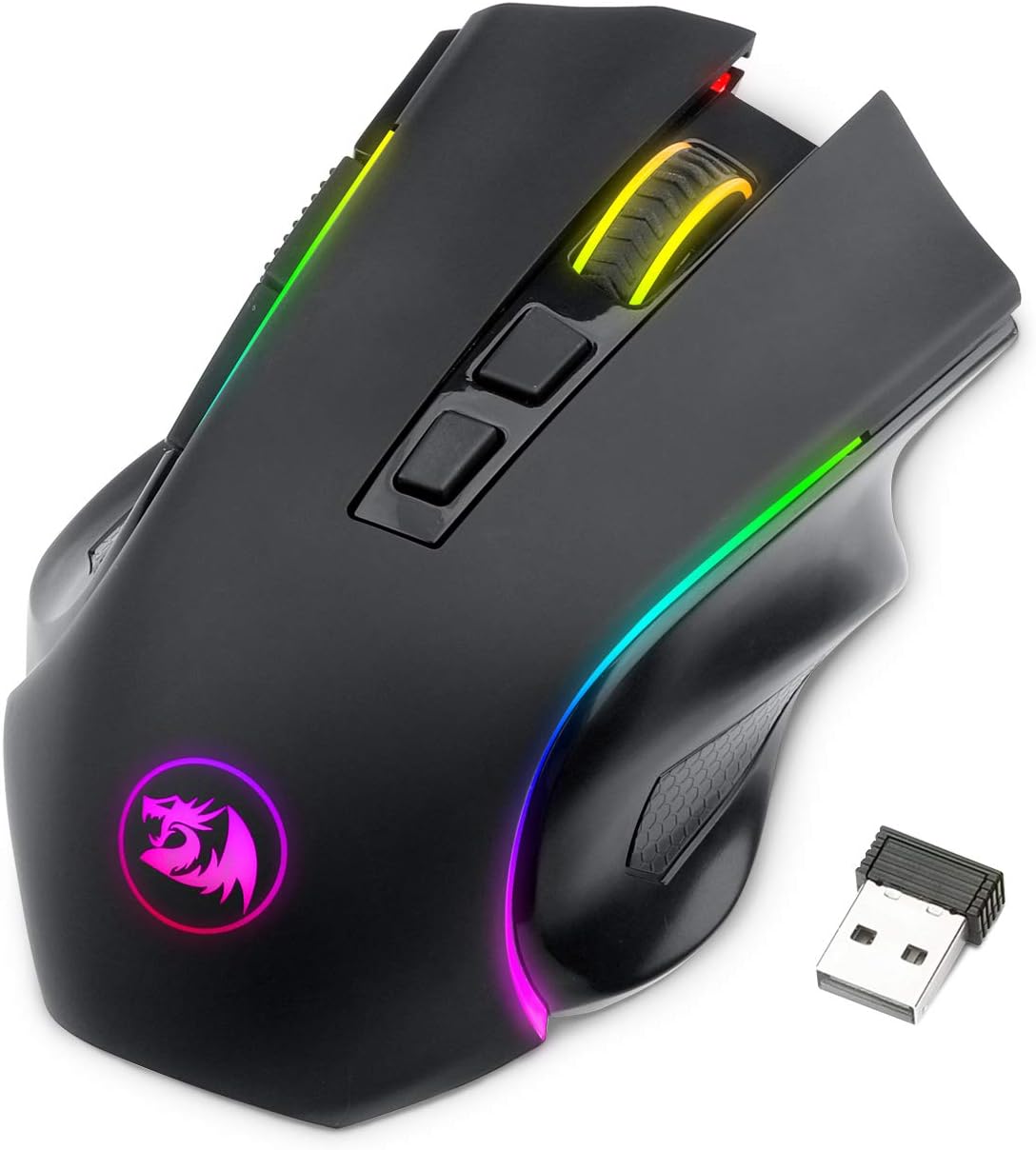 Redragon M602 Gaming Mouse, Ergonomic RGB Gaming Mouse Wired with 7200 Adjustable DPI, 9 Programmable Buttons, Professional Software for Gamer Office [Black]