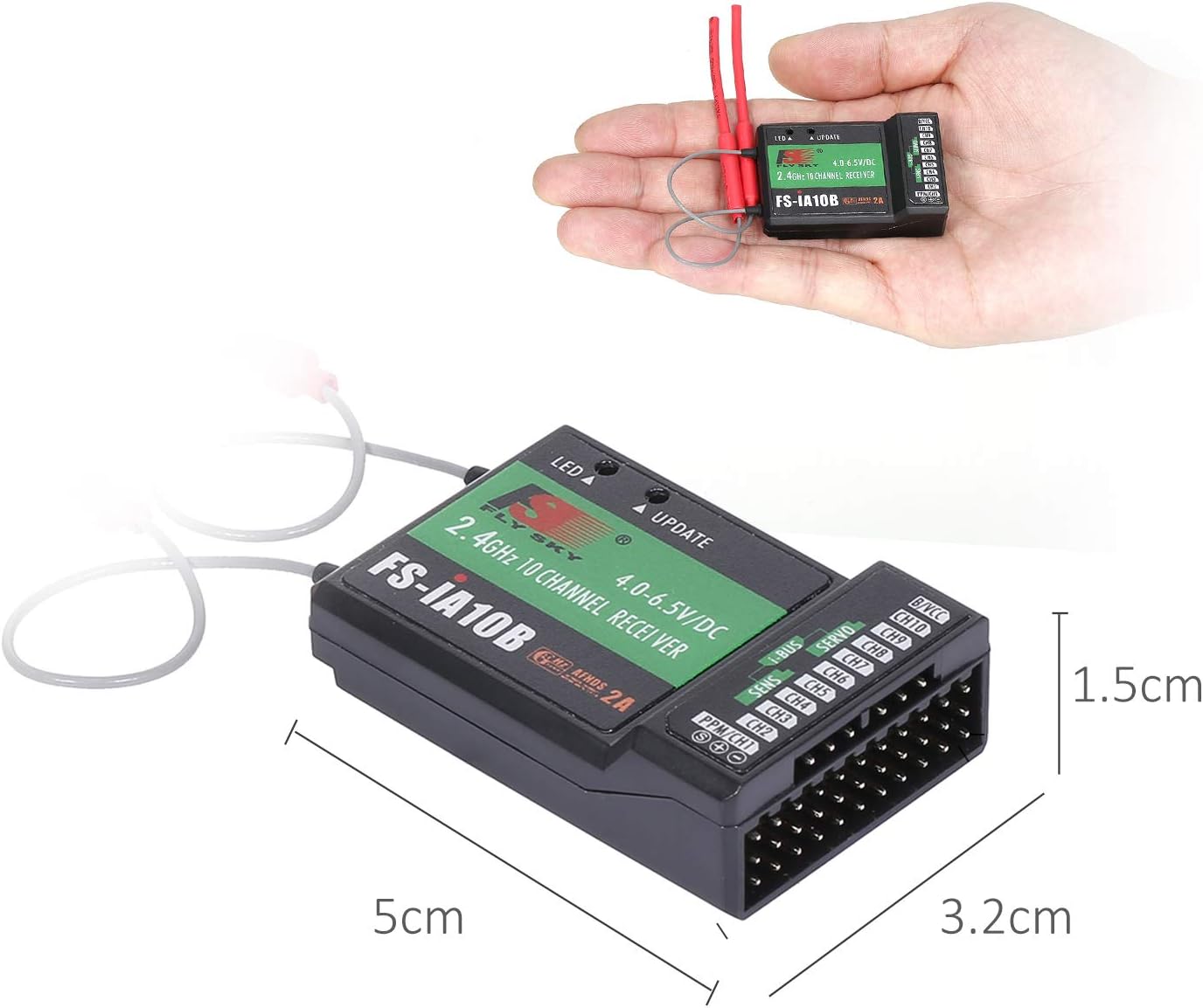GoolRC Flysky FS-iA10B Receiver 2.4G 10CH for Flysky FS-i6 FS-i6S FS-i10 Transmitter
