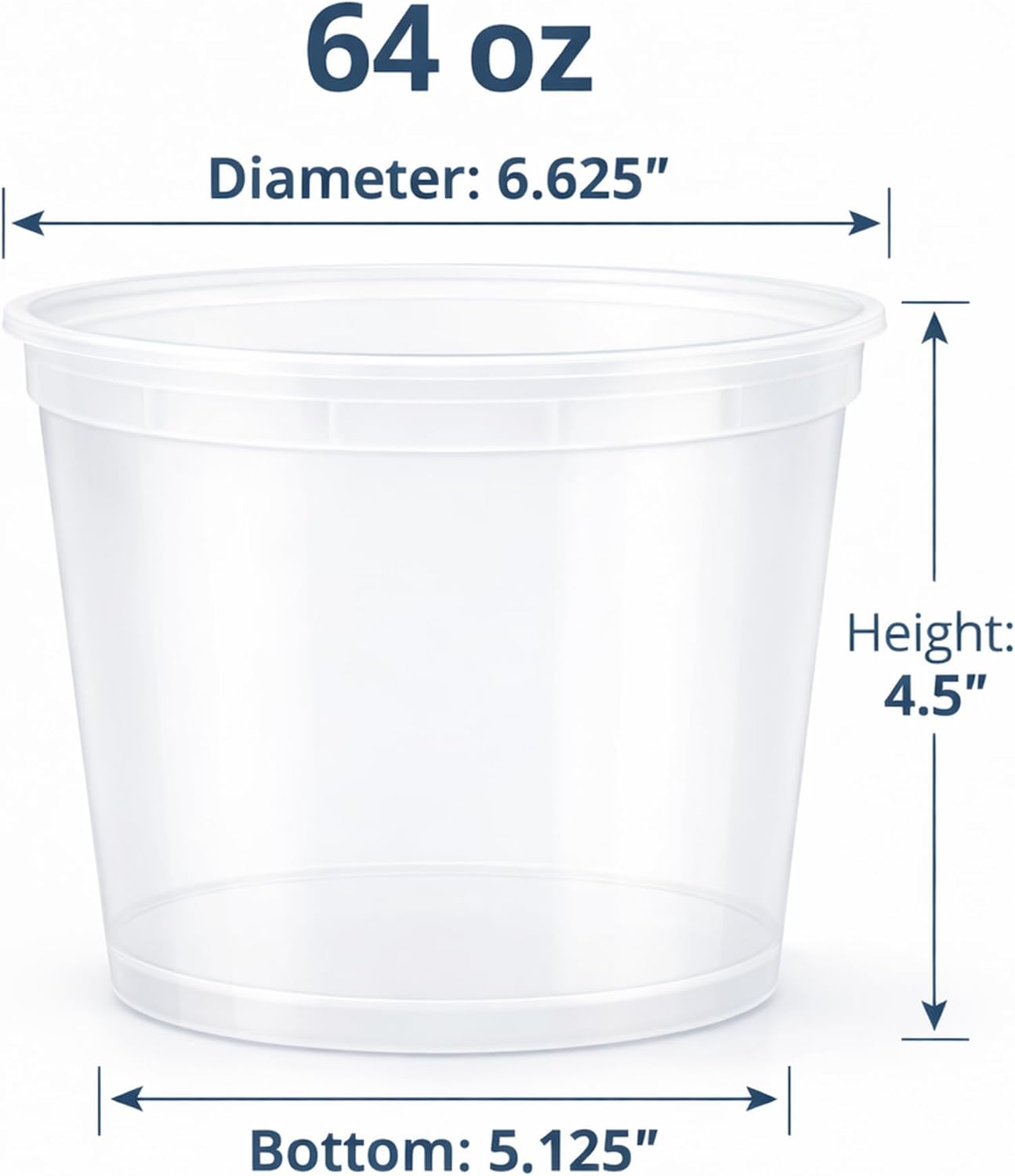 32 oz [20-Pack] Microwavable Plastic Deli Food Storage Containers with Lids