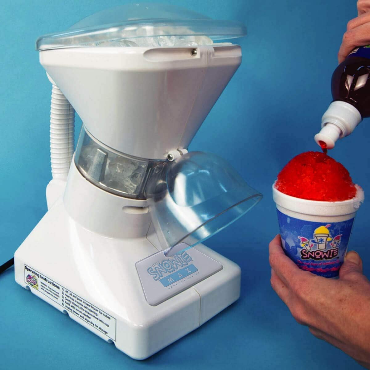 SNOWIE Little Snowie Max Snow Cone Machine (6-Stick Kit, White) | Premium Shaved Ice Maker, With Powder Sticks Syrup Mix