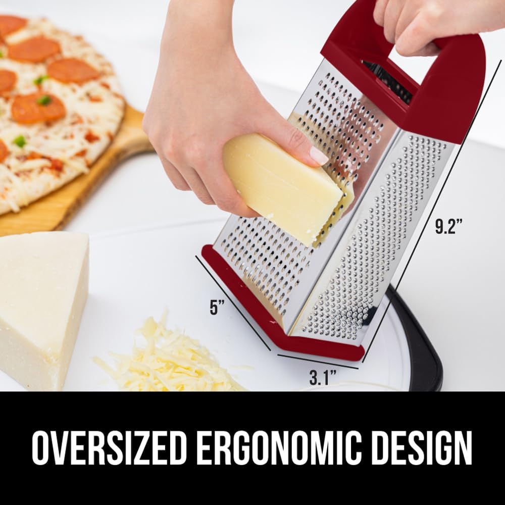 GORILLA GRIP® XL 4-Sided Stainless Steel BPA-Free Cheese Grater, Black