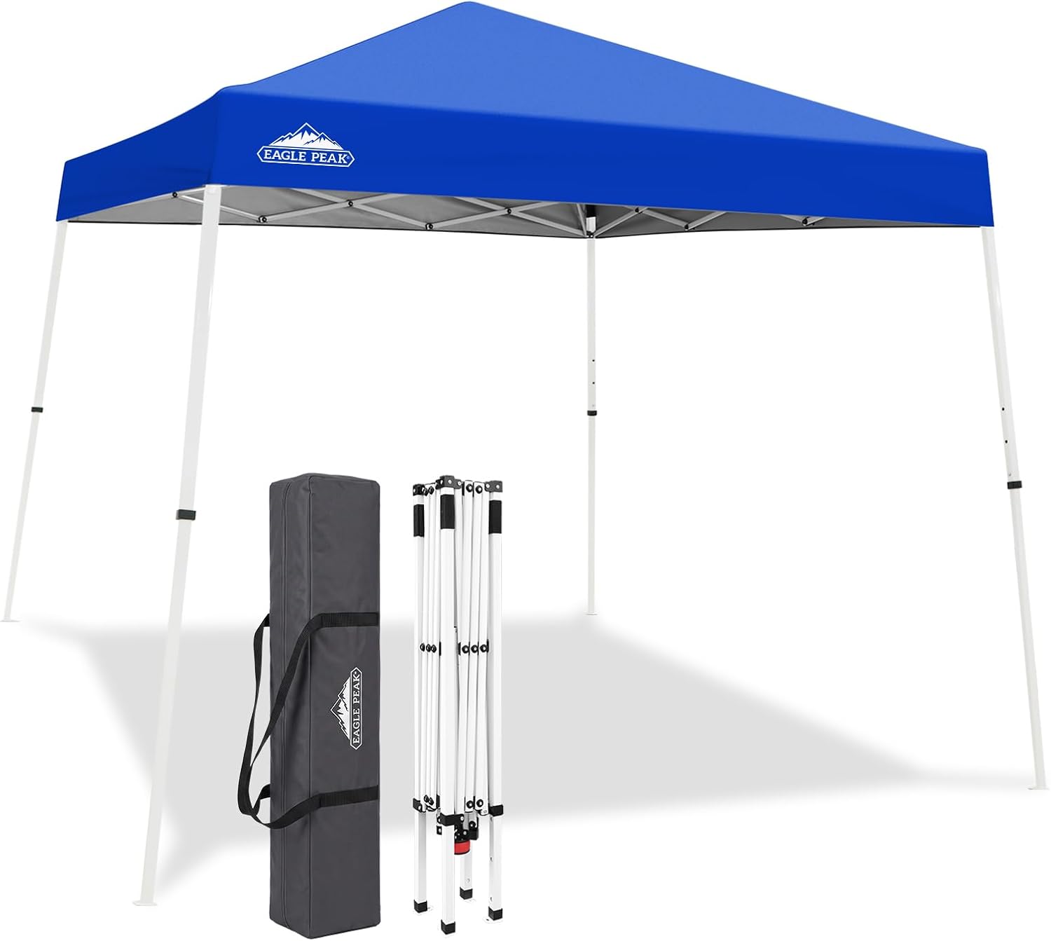 EAGLE PEAK 10x10 Slant Leg Pop Up Canopy Tent, Blue