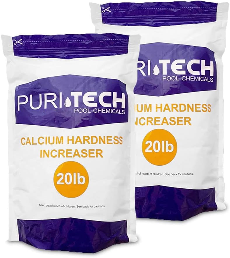 Puri Tech Pool Chemicals Calcium Hardness Increaser Plus – Increases Calcium Hardness Levels & Helps Prevent Corrosion and Staining - 94% Calcium Chloride– 25 lb